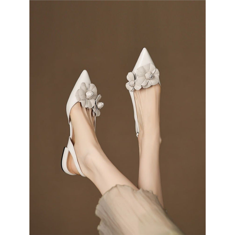 Damen Slingback Ballerinas mit floralem Dekor R&B