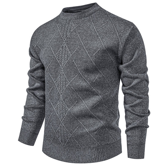 Herren Strickpullover mit modernem Rautenmuster R&B