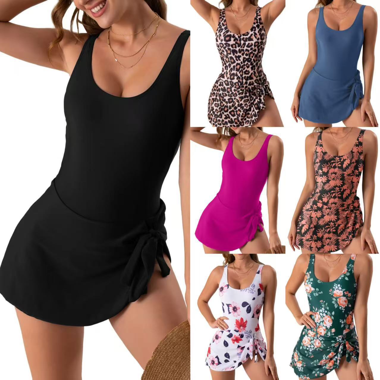 Damen Modischer Schwimmanzug mit floralem Design und Raffung R&B