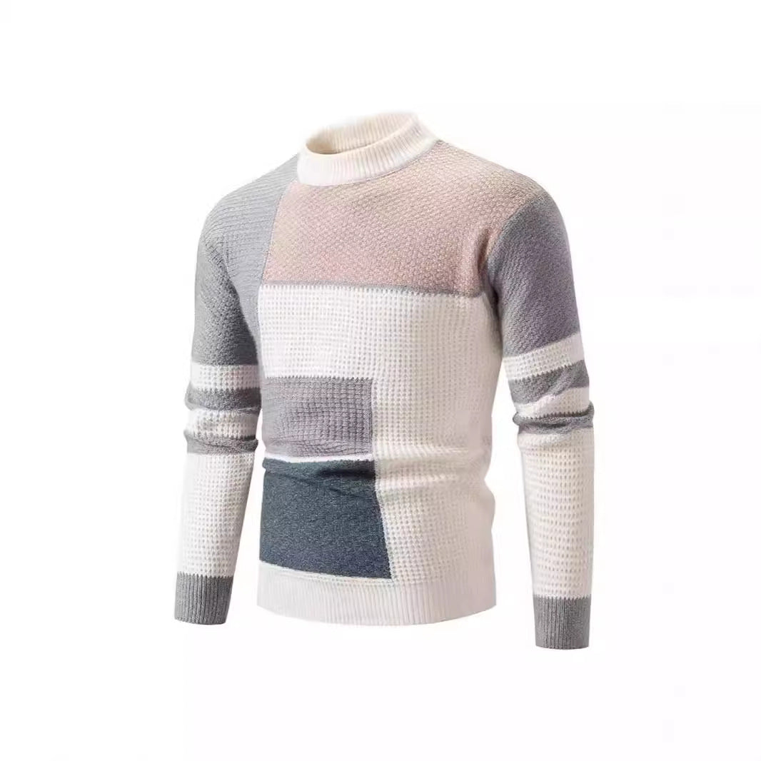 Herren Strukturierter Pullover mit modernem Farbblockdesign