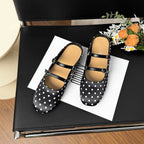 Damen Elegante Ballerinas mit dekorativen Schnallen und gepunktetem Design