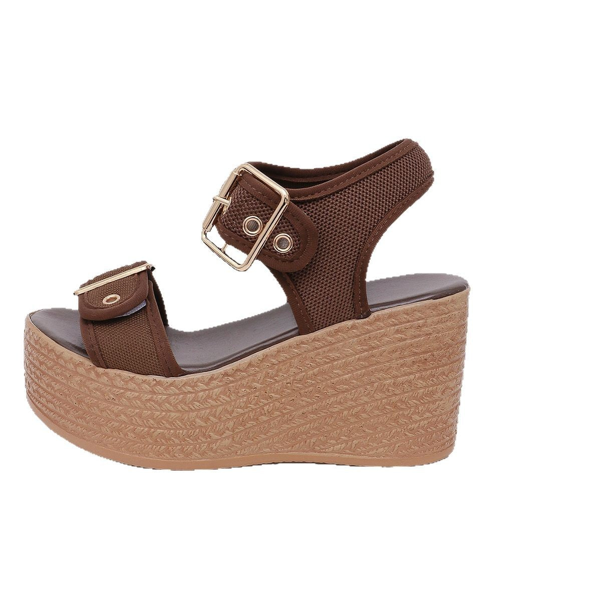Damen Wedge-Sandalen mit verstellbaren Schnallen und rutschfester Sohle R&B