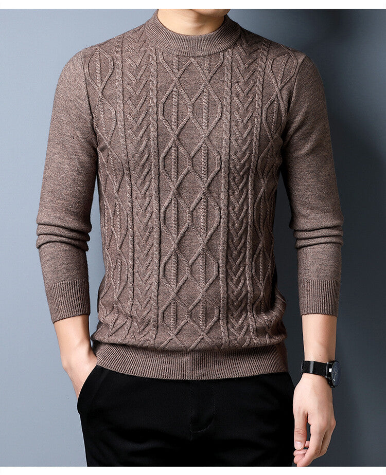 Herren Strickpullover mit strukturiertem Zopfmuster R&B
