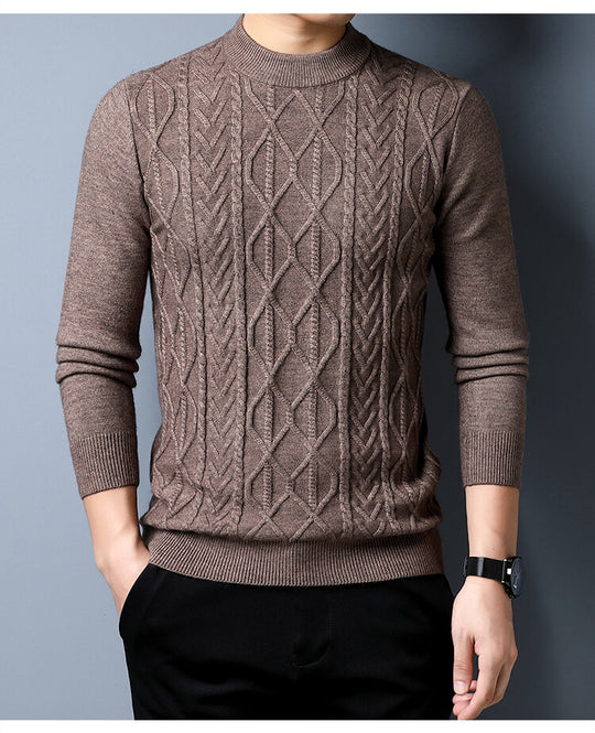Herren Strickpullover mit strukturiertem Zopfmuster R&B