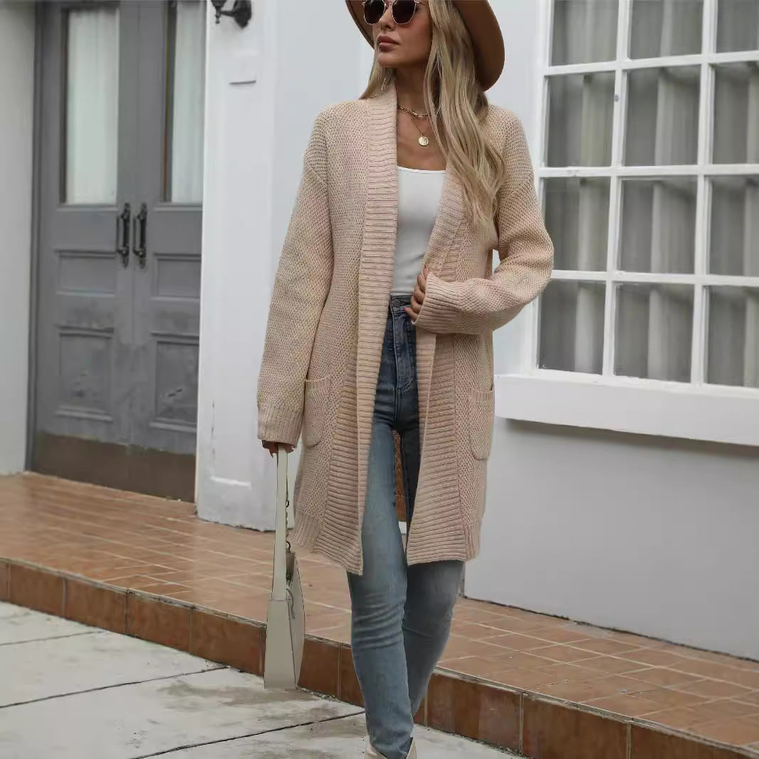 Damen Strickjacke mit offener Vorderseite und lässigem Schnitt R&B