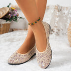 Damen Ballerinas mit zartem Häkelmuster und bequemem Fußbett R&B