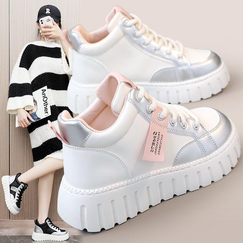 Damen Modische High-Top Sneakers mit sportlichem Design und robustem Sohlenprofil R&B
