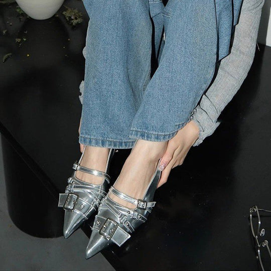 Damen elegante Sling-Pumps mit modischer Schnallenverzierung R&B