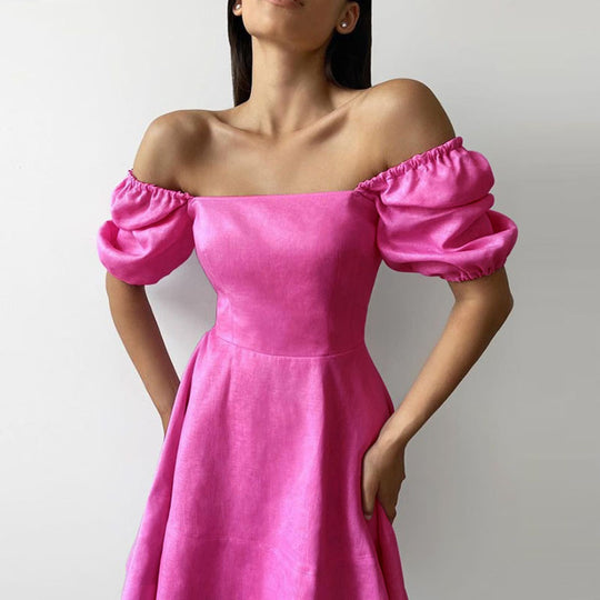 Damen Verspieltes Kleid mit großzügigen Puffärmeln und schwingendem Saum R&B