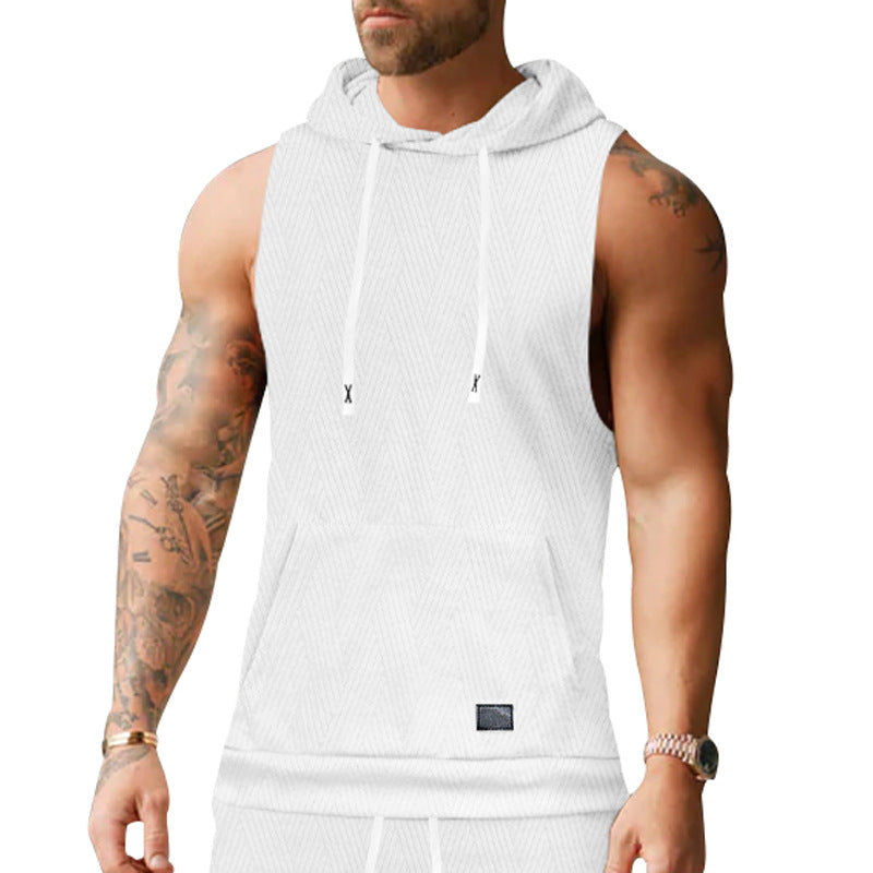 Unisex ärmelloses Kapuzenshirt mit Struktur R&B