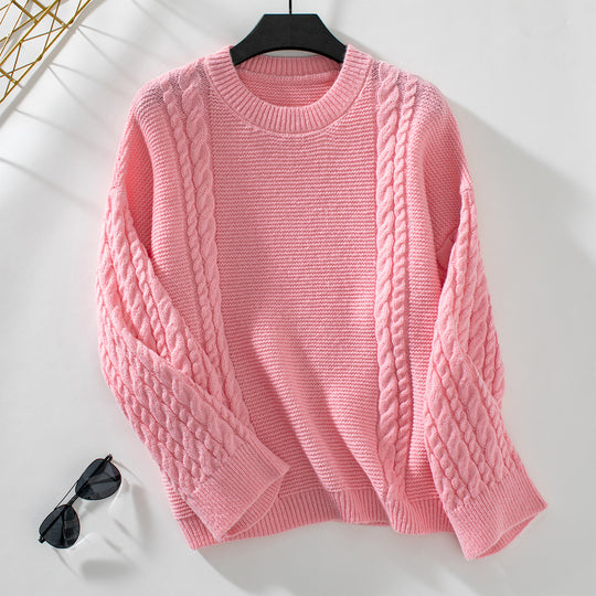 Damen Strickpullover mit strukturiertem Zopfmuster R&B