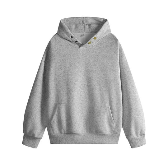 Damen Kapuzenpullover mit innovativem Schnitt und praktischen Druckknöpfen R&B