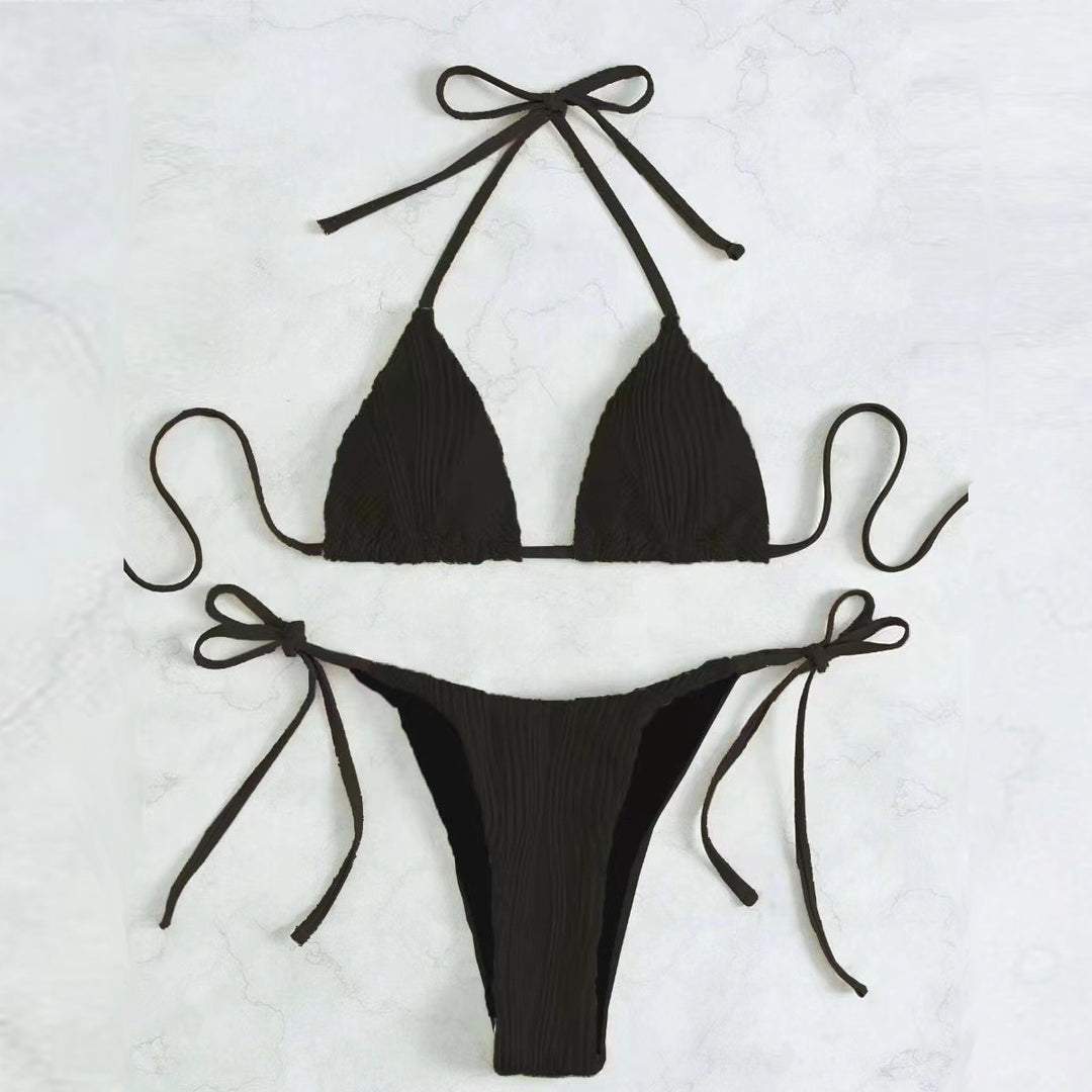 Damen Triangel-Bikini-Set mit eleganter Rüschendetail R&B