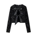 Damen modische Kurzjacke mit eleganten BindR&Bändern R&B