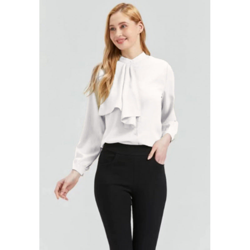 Damen Bluse mit eleganter Rüschendetails und Kragen R&B