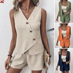Damen lässiges Overall-Set mit Knopfdetail R&B