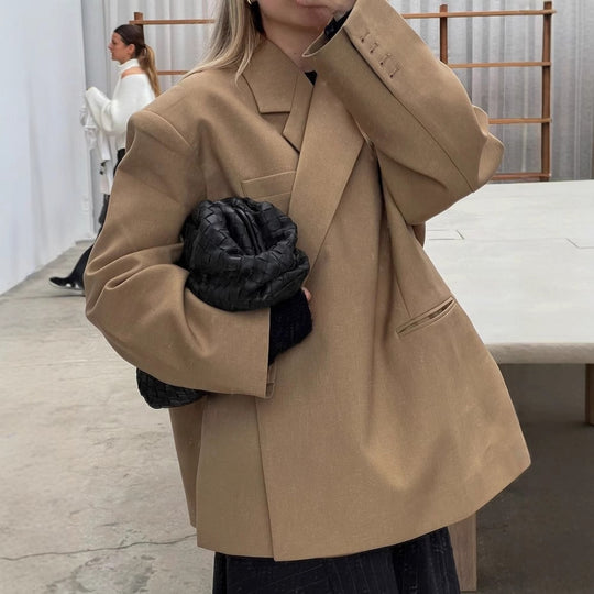 Damen Oversized Blazer mit eleganter Tasche und schickem Revers R&B