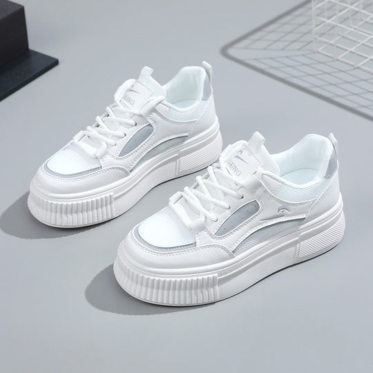 Damen modische Plateausneaker mit atmungsaktiver Oberflächenstruktur R&B