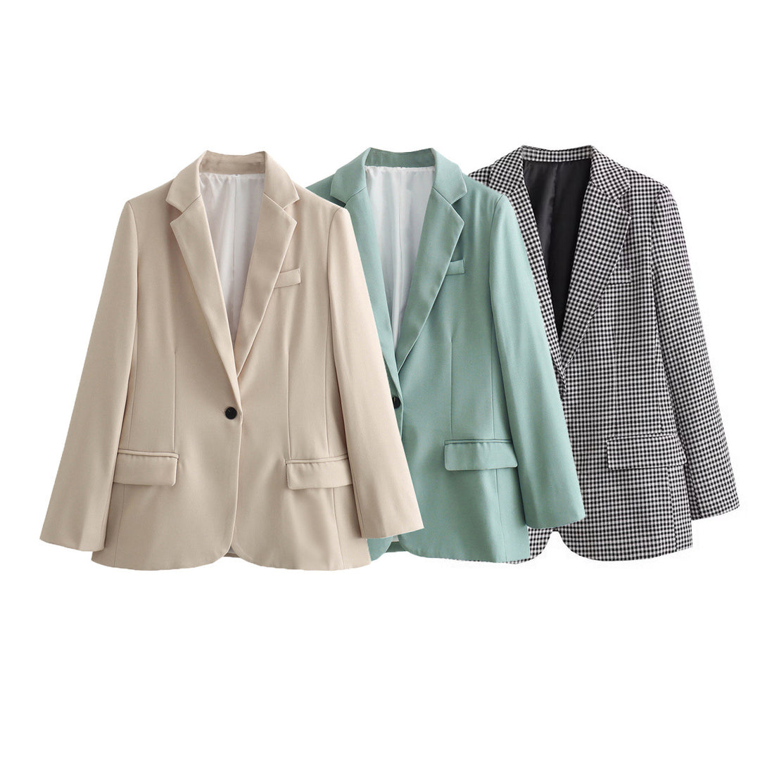 Damen elegante Blazerjacke mit modernem Schnitt und praktischen Taschen R&B