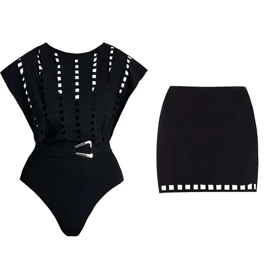 Damen Badeanzug mit elegantem Schnitt und modischen Details R&B