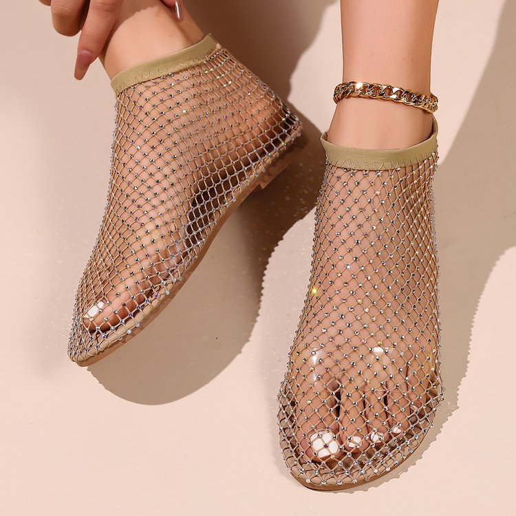 Damen Netz-Sandalen mit funkelnden Akzenten R&B