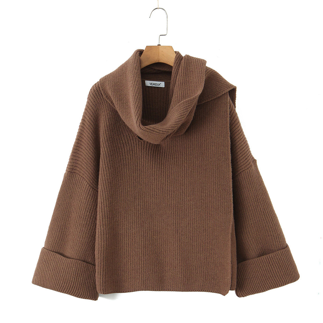 Damen Grobstrickpullover mit schickem Cowl-Neck R&B