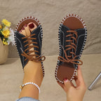 Damen Slip-On Sandalen mit modischem Schnürdesign und komfortabler Fußbettung R&B