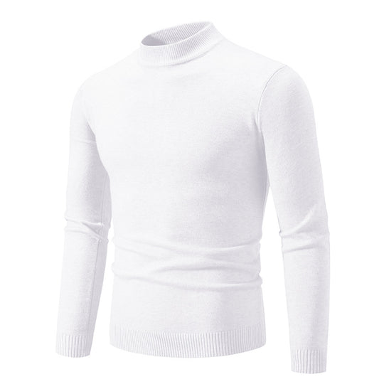 Herren Feinstrickpullover mit hohem Kragen und elastischen Bündchen R&B