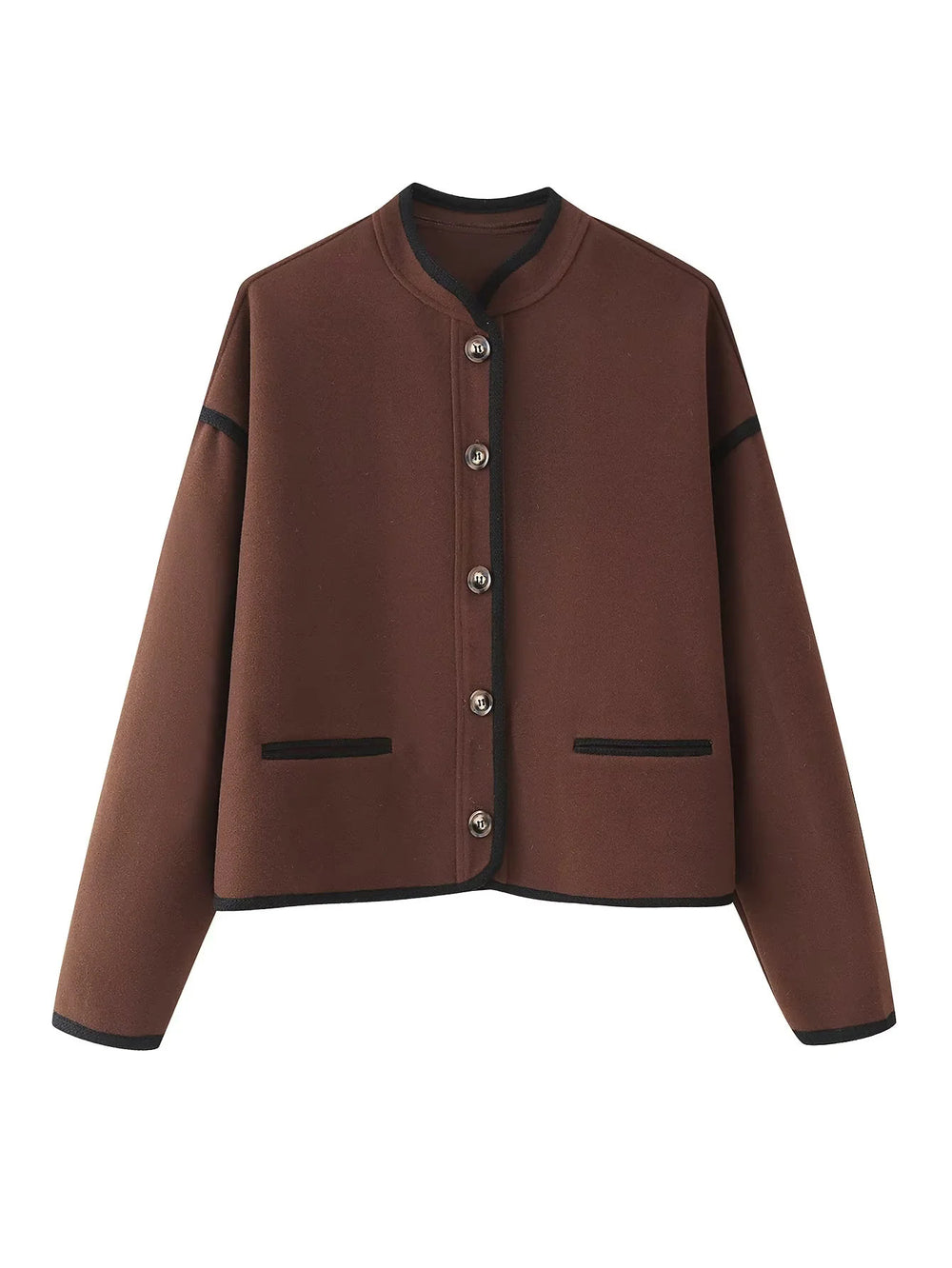 Damen elegante Übergangsjacke mit dekorativen Knöpfen R&B