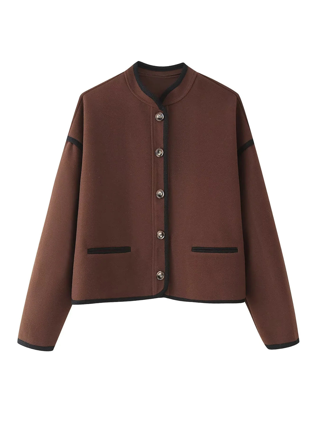 Damen elegante Übergangsjacke mit dekorativen Knöpfen R&B