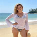 Damen Schutzoberteil mit langem Arm und modischem Bikini-Höschen R&B
