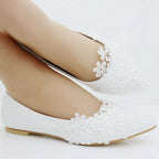 Damen Elegante Ballerinas mit filigraner Blumenstickerei R&B