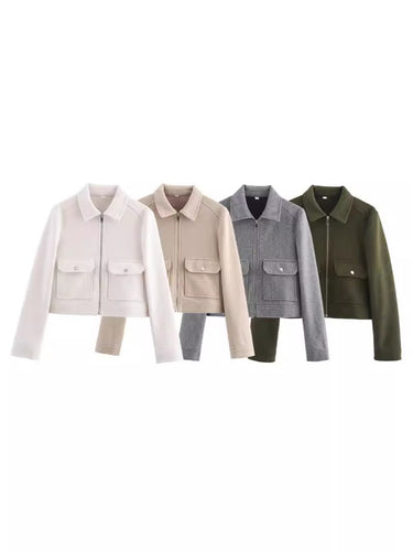 Damen cropped Utility-Jacke R&B