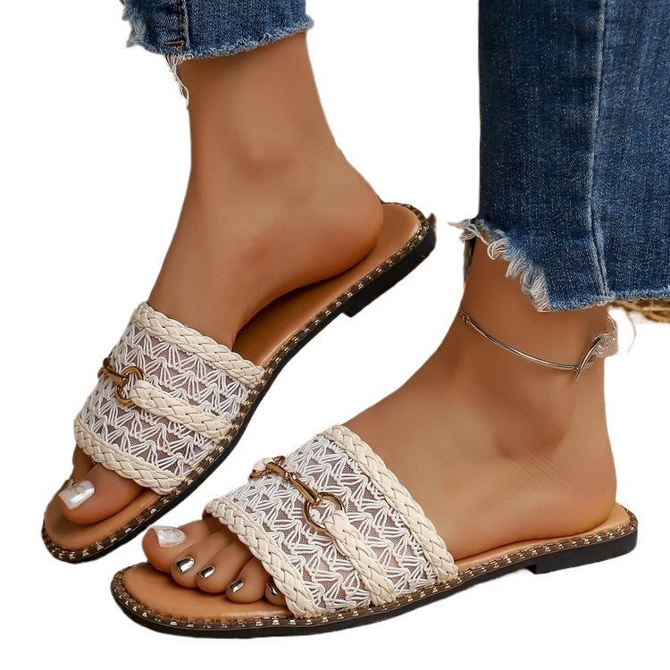 Damen Komfortable und elegante Riemen-Pantoletten R&B