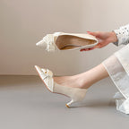 Damen elegante Pumps mit verspieltem Schleifendetail