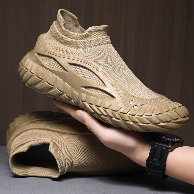 Damen Sportliche High-Top Sneaker mit atmungsaktivem Strickmaterial R&B