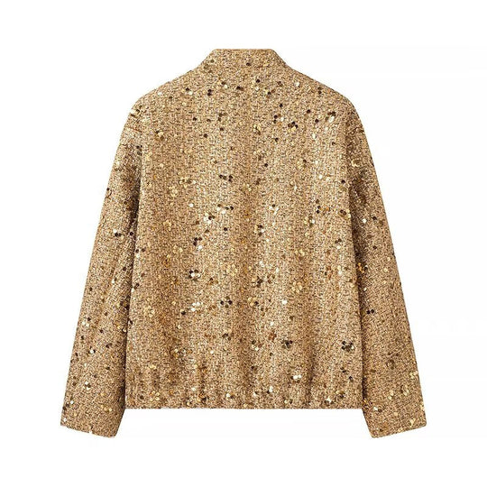 Damen Funktionsjacke mit glitzerndem Lurex und praktischen Taschen R&B