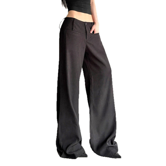 Damen Weite Flared-Hose mit hohem Bund und seitlichen Taschen R&B