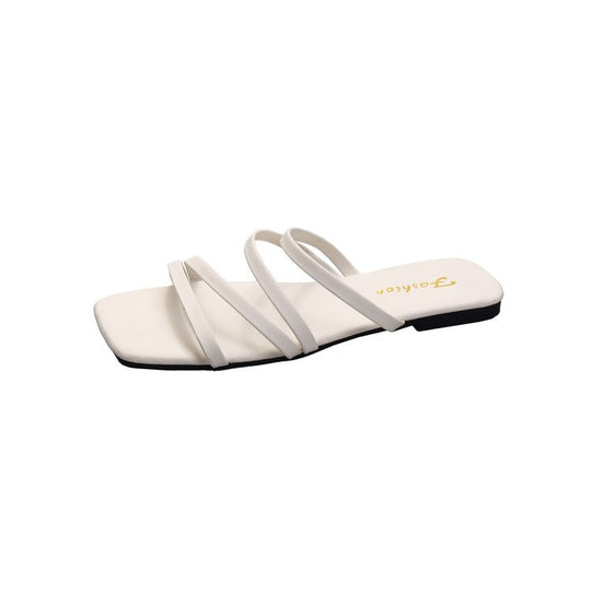 Damen flache Riemchen-Sandalen mit quadratischer Spitze R&B