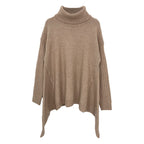 Damen lässiger Pullover mit Stehkragen und asymmetrischem Schnitt R&B