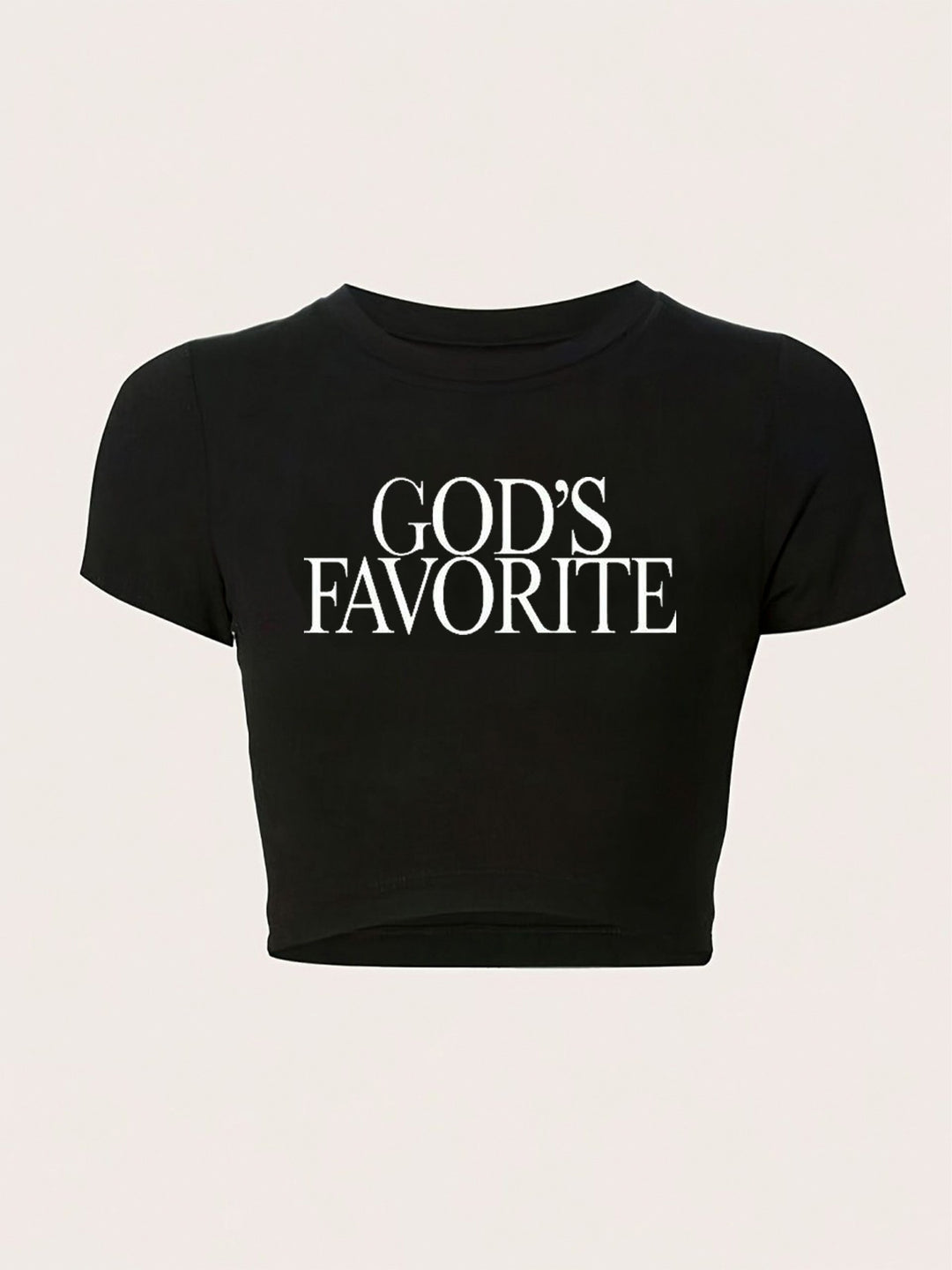 Damen figurbetontes Kurzarm-T-Shirt mit verspieltem Aufdruck R&B
