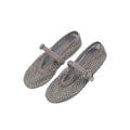 Damen elegante Ballerina-Schuhe mit dekorativem Riemchen und funkelnden Akzenten R&B