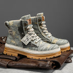 Damen Sportliche High-Top Boots mit strapazierfähigem Denim-Obermaterial R&B