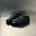 Damen Elegante Mokassins mit doppeltem Schnallenverschluss und perforiertem Design R&B