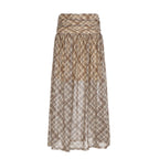 Damen Maxirock mit elastischer Taille und raffiniertem Karomuster R&B