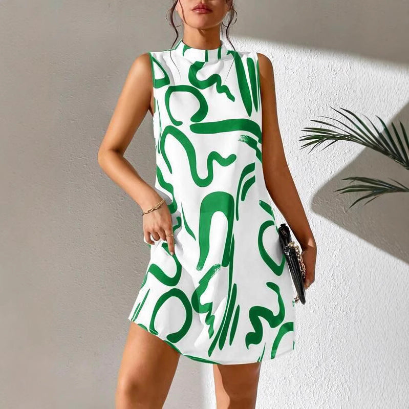 Damen Minimalistisches Cocktailkleid mit modernem grafischen Muster R&B