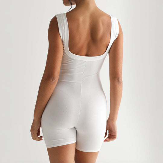 Damen Figurbetontes Kurz-Jumpsuit aus elastischem Material R&B
