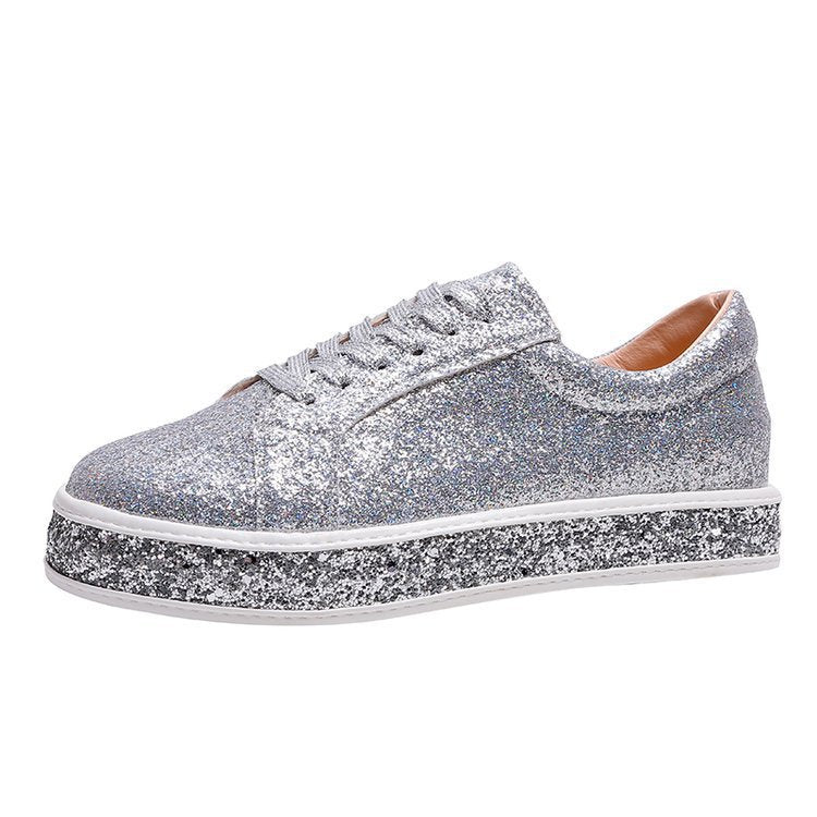 Damen Glitzernde Plateau-Sneaker R&B