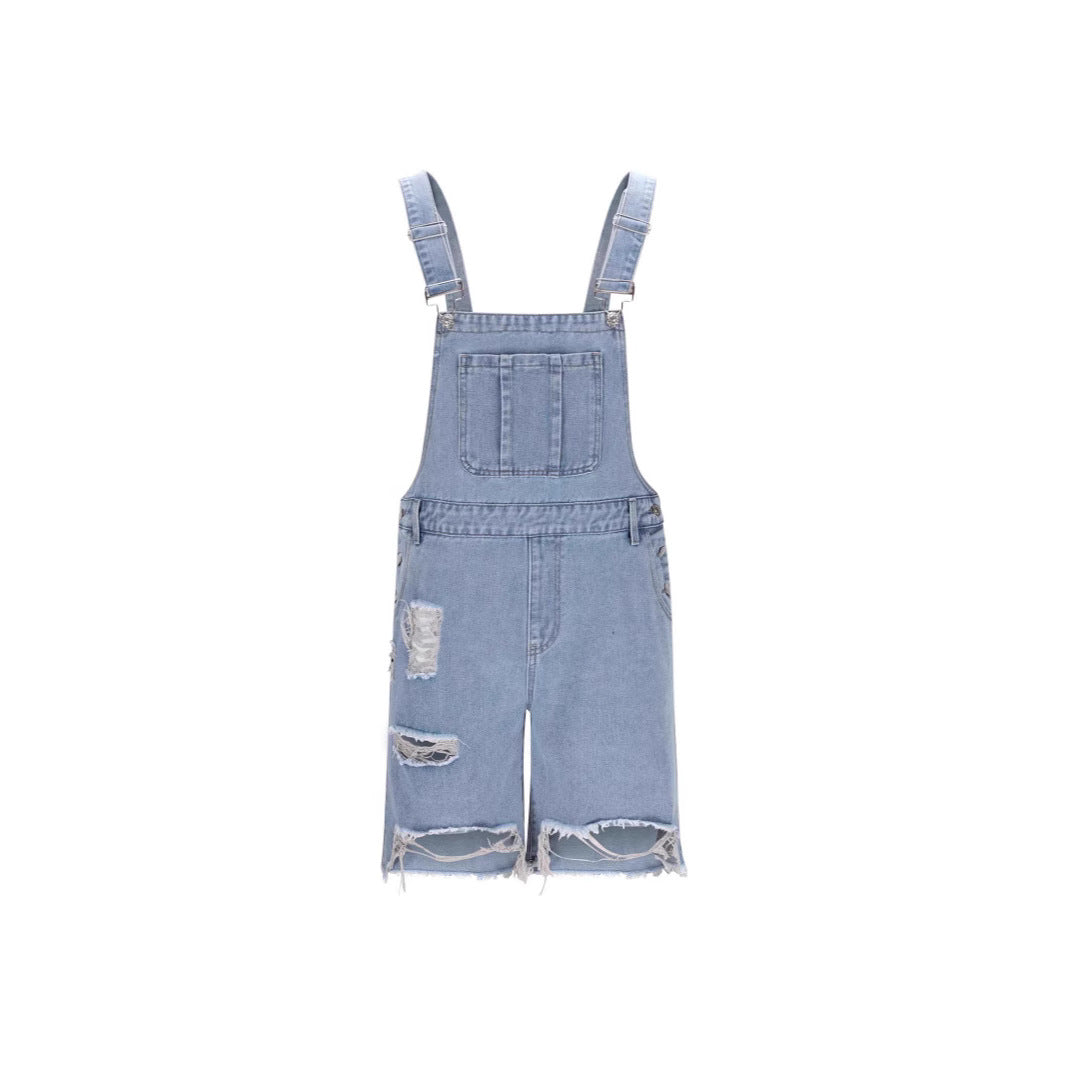 Herren Lässige Jeans-Latzhose R&B