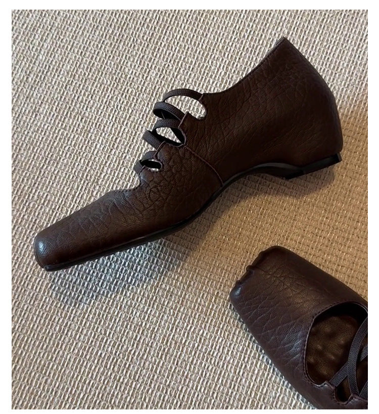 Damen Ballerina-Schuhe mit innovativer Riemenführung und weichem Leder R&B